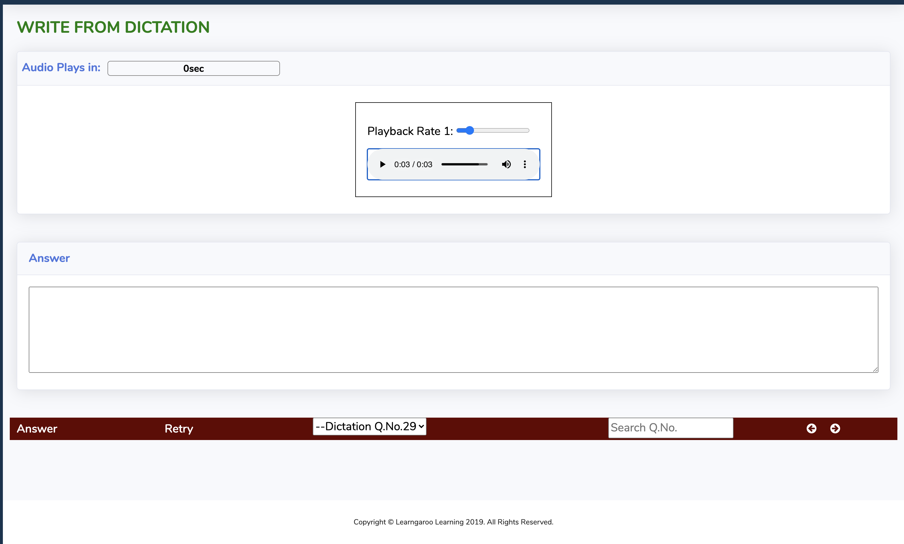 Listening WFD Example